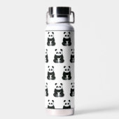 Modernes Schwarz-Weiß-Panda-Muster Trinkflasche (Rückseite)