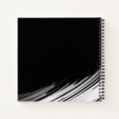 Modernes Schwarz/Weiß-Personalisiertes Sketch Notizblock (Rückseite)