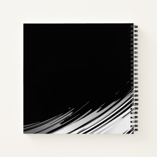 Modernes Schwarz/Weiß-Personalisiertes Sketch Notizblock (Rückseite)