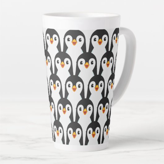 Modernes Schwarz-Weiß-Pinguin-Muster Milchtasse (Rechte Ecke)