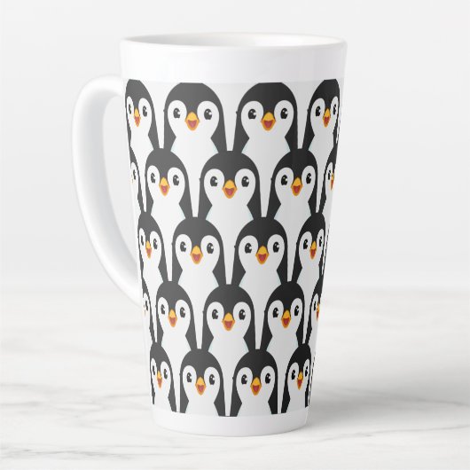 Modernes Schwarz-Weiß-Pinguin-Muster Milchtasse (Linke Ecke)