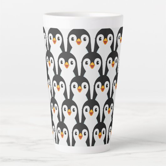 Modernes Schwarz-Weiß-Pinguin-Muster Milchtasse (Vorderseite)