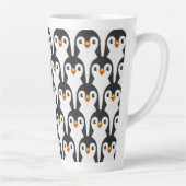 Modernes Schwarz-Weiß-Pinguin-Muster Milchtasse (Rechts)