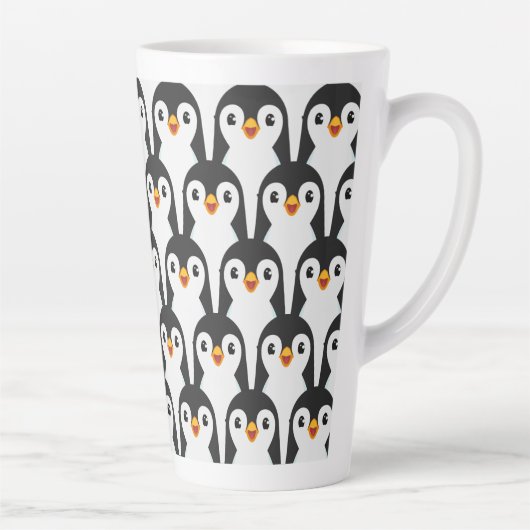 Modernes Schwarz-Weiß-Pinguin-Muster Milchtasse (Rechts)