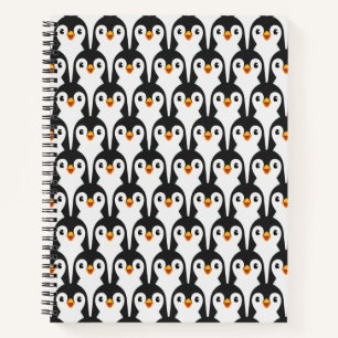 Modernes Schwarz-Weiß-Pinguin-Muster Notizblock