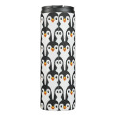 Modernes Schwarz-Weiß-Pinguin-Muster Thermosbecher (Rückseite)