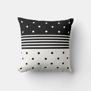Modernes Schwarz-Weiß-Polka-Dot-Kissen Kissen