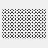 Modernes Schwarz-Weiß-Polka-Punktmuster Geschenkpapier Set (Vorderseite 3)