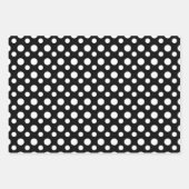 Modernes Schwarz-Weiß-Polka-Punktmuster Geschenkpapier Set (Vorderseite)