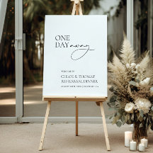 Modernes Schwarz-Weiß-Probe-Dinner Begrüßungszeich