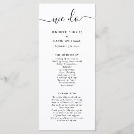 Modernes Schwarz-Weiß-Programm für Hochzeiten Programm