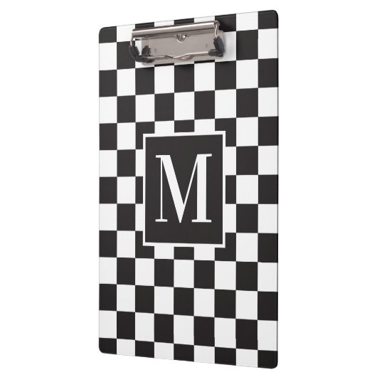 Modernes Schwarz-Weiß-Prüfmuster Klemmbrett (Links)