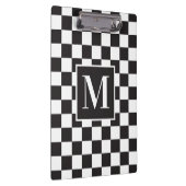 Modernes Schwarz-Weiß-Prüfmuster Klemmbrett (Rechts)