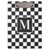 Modernes Schwarz-Weiß-Prüfmuster Klemmbrett (Vorderseite)