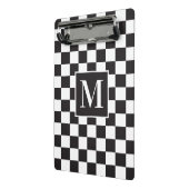 Modernes Schwarz-Weiß-Prüfmuster Mini Klemmbrett (Gewinkelt2)