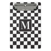 Modernes Schwarz-Weiß-Prüfmuster Mini Klemmbrett (Vorderseite)
