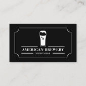 Modernes Schwarz & Weiß, Pub/Brauerei Visitenkarte (Vorderseite)