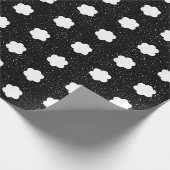 modernes Schwarz-Weiß-Retro-Blumenmuster Geschenkpapier (Ecke)