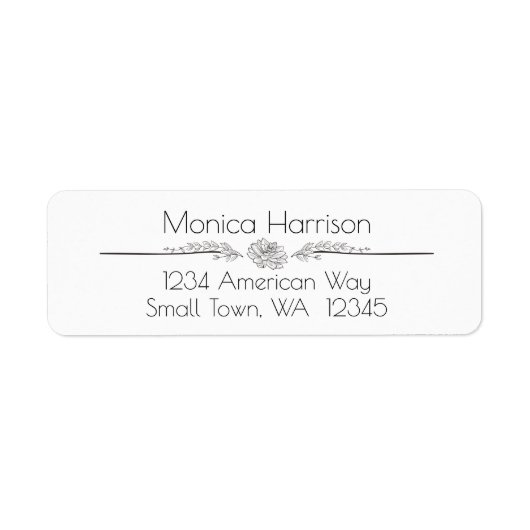 Modernes Schwarz-Weiß-Rücksendesiegel (Vorne)