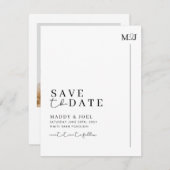 Modernes Schwarz-weiß Save the Date mit Foto MADDY (Vorne/Hinten)