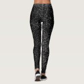 Modernes Schwarz-Weiß-Schneemuster Leggings (Rückseite)