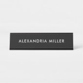 Modernes Schwarz-Weiß-Schreibtisch Schreibtischnamensplakette (Vorderseite )