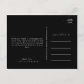 Modernes Schwarz-Weiß-Schriftart Foto Vielen Dank Postkarte (Rückseite)