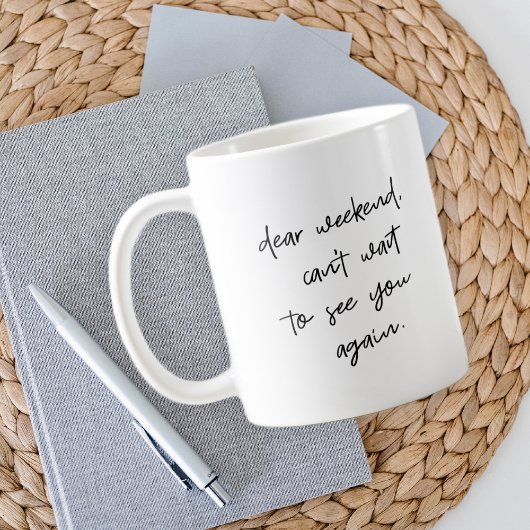 Modernes Schwarz-Weiß-Script Funny Kaffeetasse