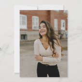 Modernes Schwarz-Weiß-Script-Party-Foto Einladung (Rückseite)