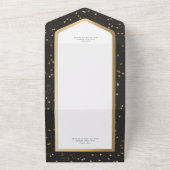 Modernes Schwarz-Weiß-Stargolddinner All In One Einladung (Außenbereich)