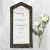 Modernes Schwarz & Weiß Stargoldnr kein Abendessen All In One Einladung