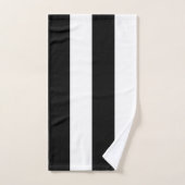 Modernes Schwarz-Weiß-Streifen-Farbblock Badhandtuch Set (Handtuch)