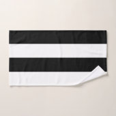 Modernes Schwarz-Weiß-Streifen-Farbblock Badhandtuch Set (Handtuch)