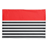 Modernes Schwarz-Weiß-Streifen-Muster Kissenbezug (Rückseite-Links)