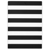 Modernes Schwarz-Weiß-Streifen-Muster Klemmbrett (Rückseite)