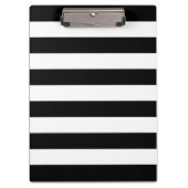 Modernes Schwarz-Weiß-Streifen-Muster Klemmbrett (Vorderseite)