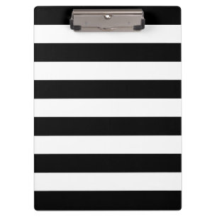 Modernes Schwarz-Weiß-Streifen-Muster Klemmbrett
