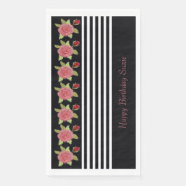 Modernes Schwarz-Weiß-Streifen Serviette