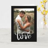 Modernes Schwarz-Weiß-Typografie-Foto Valentine Karte (Gelbe Blume)