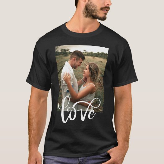 Modernes Schwarz-Weiß-Typografie-Foto Valentine T-Shirt (Vorderseite)