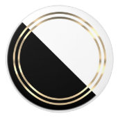Modernes Schwarz, Weiß und Gold Keramikknauf (Vorderseite)