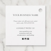 Modernes Schwarz-Weiß-Unternehmen Vielen Dank Tag Geschenkanhänger (Rückseite)