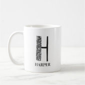 Modernes Schwarz-Weiß-Ursprüngliches Kaffeetasse (Links)