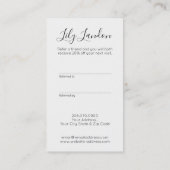 Modernes Schwarz-Weiß-Verfahren Empfehlungskarte (Rückseite)