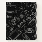 Modernes Schwarz-Weiß-Video-Spiel individuell anpa Notizblock (Rückseite)