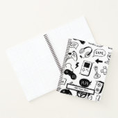 Modernes Schwarz-Weiß-Videospiel-Muster Notizblock (Innenseite)