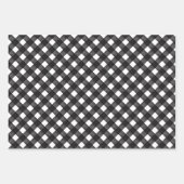 Modernes Schwarz & Weiß Weihnachten Kariert & Rent Geschenkpapier Set (Vorderseite 3)