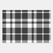 Modernes Schwarz & Weiß Weihnachten Kariert & Rent Geschenkpapier Set (Vorderseite)