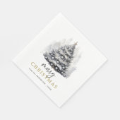Modernes Schwarz-Weiß-Weihnachtsbaum-Party Serviette (Ecke)