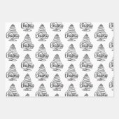 Modernes Schwarz-Weiß-Weihnachtsbaumgeschenk Geschenkpapier Set (Vorderseite 2)
